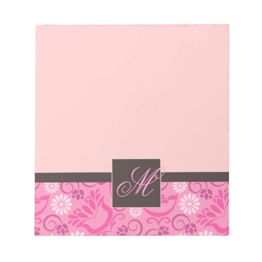 Elegante roze notitieblok met monogram (Voorkant)