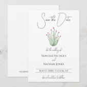 Elegante roze Ocotillo Cactus Save The Date Kaart (Voorkant / Achterkant)