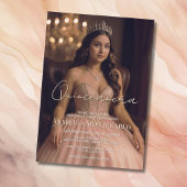 Elegante roze of Roos gouden Quinceañera uitnodigi Kaart