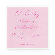 Elegante Roze Oh Baby Script Pioen Roze Baby Showe