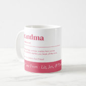 Elegante roze oma definitie met tulp koffiemok (Voorkant links)