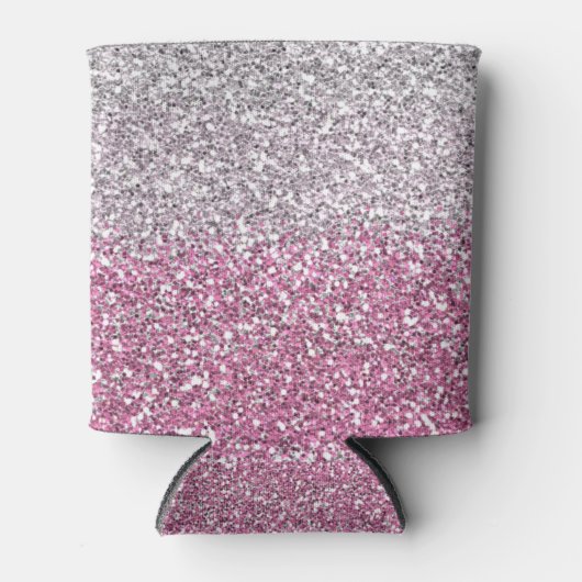 Elegante roze ombre glitter sparkle blikjeskoeler (Voorkant)