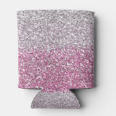 Elegante roze ombre glitter sparkle blikjeskoeler (Achterkant)