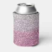 Elegante roze ombre glitter sparkle blikjeskoeler (Blikje Achterkant)