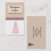 Elegante Roze Ontwerptaart Visitekaartje (Voorkant / Achterkant)