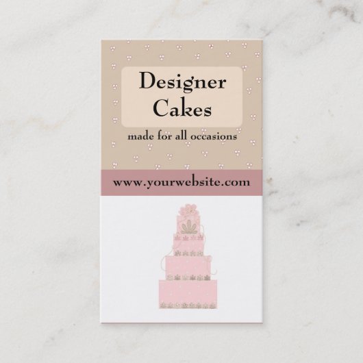 Elegante Roze Ontwerptaart Visitekaartje (Voorkant)