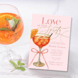 Elegante Roze Oranje Aperol Spritz Bruidsfeestje Kaart