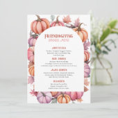 Elegante Roze & Oranje Pompoenen Kransontwerp Menu (Staand voorkant)