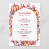 Elegante Roze & Oranje Pompoenen Kransontwerp Menu (Voorkant)