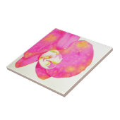Elegante roze oranje waterverf orchideeën tegeltje (Zijkant)