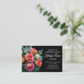 Elegante Roze Oranje Witte Roos Bloem Bloemist Visitekaartje (Staand voorkant)