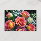 Elegante Roze Oranje Witte Roos Bloem Bloemist Visitekaartje (Achterkant)