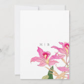 Elegante Roze Orchidee Bloeit Tropische Bloemen Hu Kaart (Achterkant)