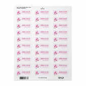 Elegante Roze Orchidee Bloem Etiket (Full Sheet)