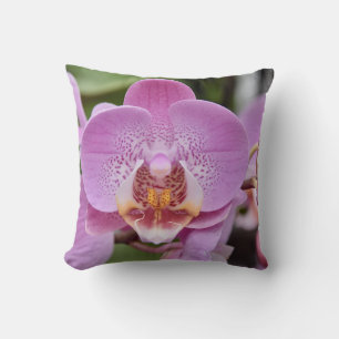 Elegante Roze Orchidee Bloem Natuur Close-up Worp Kussen