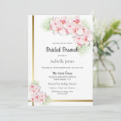 Elegante Roze Orchidee Bloemen Bruids Brunch Kaart (Staand voorkant)