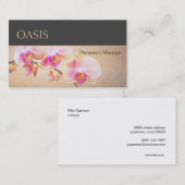 Elegante Roze Orchidee Bloemen Massage Therapeut Visitekaartje (Voorkant / Achterkant)