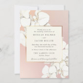 Elegante Roze Orchidee Bloemige Bruiloft Kaart (Voorkant)