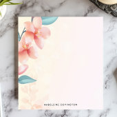 Elegante roze orchidee bloesem gepersonaliseerde n notitieblok