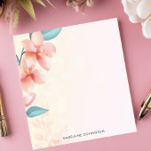 Elegante roze orchidee bloesem gepersonaliseerde n notitieblok