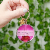 Elegante roze orchidee bruiloft Sleutelhanger (Hand)