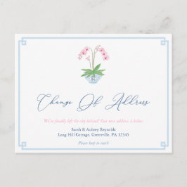 Elegante roze orchidee gember potje verandering va aankondigingskaart