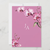 Elegante Roze Orchidee Huwelijk Kaart (Achterkant)