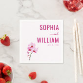 Elegante Roze Orchidee Minimalistisch Servet (Insitu)