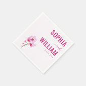 Elegante Roze Orchidee Minimalistisch Servet (Hoek)