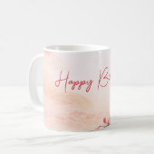 Elegante Roze Orchidee Verjaardag Koffiemok (Voorkant links)