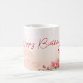 Elegante Roze Orchidee Verjaardag Koffiemok (Center)