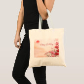 Elegante Roze Orchidee Verjaardag Tote Bag (Voorkant (product))