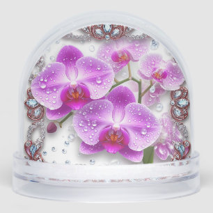 Elegante Roze Orchideeën Bloemen Sneeuwbol