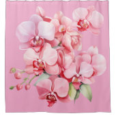 Elegante Roze Orchideeën Gordijn (Voorkant)
