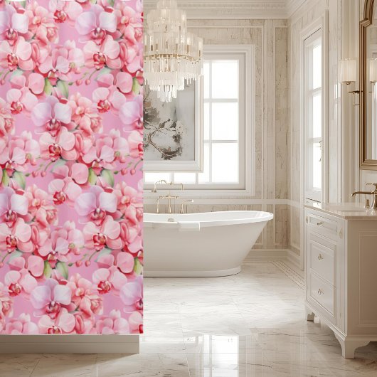 Elegante Roze Orchideeën Gordijn