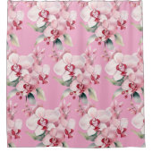 Elegante Roze Orchideeën Gordijn (Voorkant)