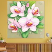 Elegante Roze Orchideeën in Bloei Canvas Afdruk (Insitu (Woonkamer))