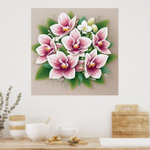 Elegante Roze Orchideeën in Bloei Poster (Keuken)