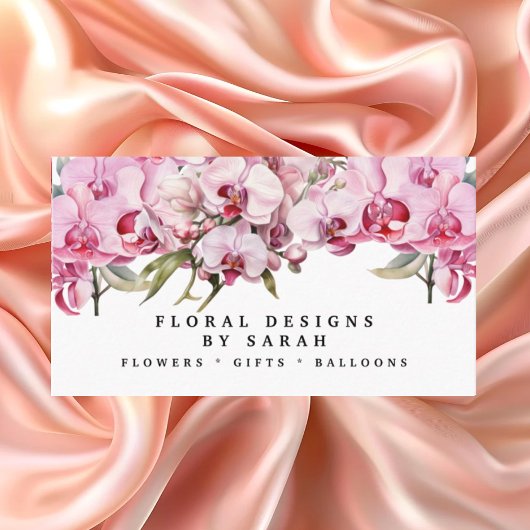 Elegante Roze Orchideeën Visitekaartjes