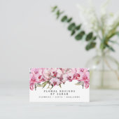 Elegante Roze Orchideeën Visitekaartjes (Staand voorkant)