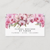 Elegante Roze Orchideeën Visitekaartjes (Voorkant)