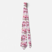 Elegante Roze Orchideeënstropdas Stropdas (Voorkant)