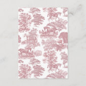 Elegante  Roze Paard Toile Wedding Informatiekaartje (Achterkant)
