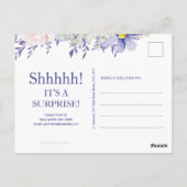 Elegante roze paarse 18e verjaardagsfeest uitnodig briefkaart (Achterkant)