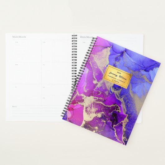 Elegante Roze Paarse Abstracte College Planner (Display)