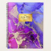 Elegante Roze Paarse Abstracte College Planner (Voorkant)