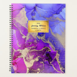 Elegante Roze Paarse Abstracte College Planner