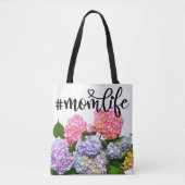 Elegante roze paarse blauw bloemen bloemenhortensi tote bag (Voorkant)