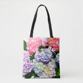 Elegante roze paarse blauw bloemenboeket hortensia tote bag (Voorkant)