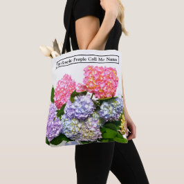 Elegante roze paarse blauw bloemenboeket hortensia tote bag